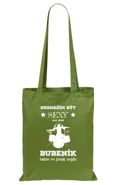 Látková taška Nesnáším být sexy, ale jsem bubeník