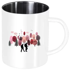 Nerezový hrnček Vlk v lese