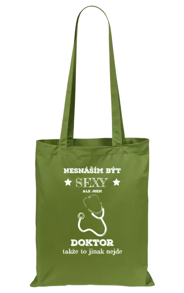 Látková taška Nesnáším být sexy, ale jsem doktor