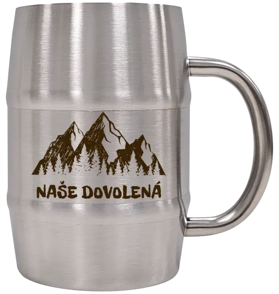 Nerezový chladicí půllitr Naše dovolená