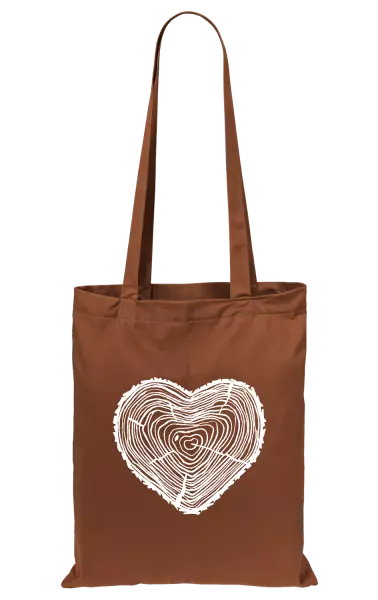 Látková taška Pařez srdce