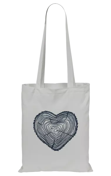 Látková taška Pařez srdce