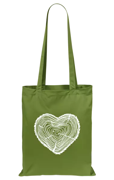 Látková taška Pařez srdce