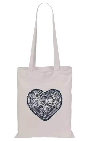 Látková taška Pařez srdce