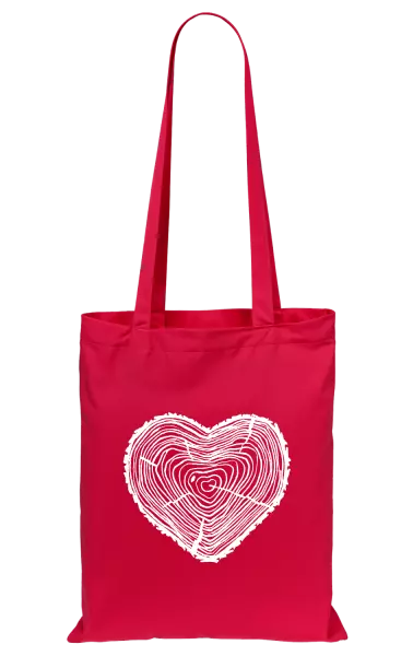 Látková taška Pařez srdce 