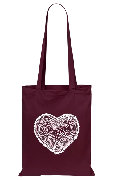Látková taška Pařez srdce