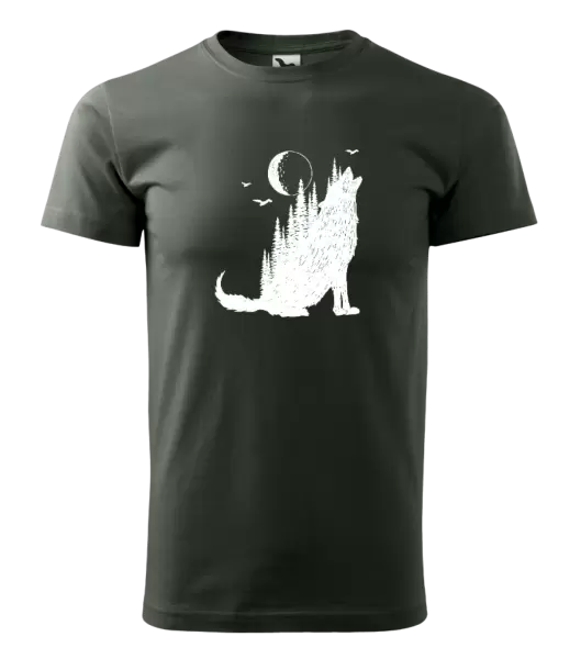Pánske tričko Vlk v lese