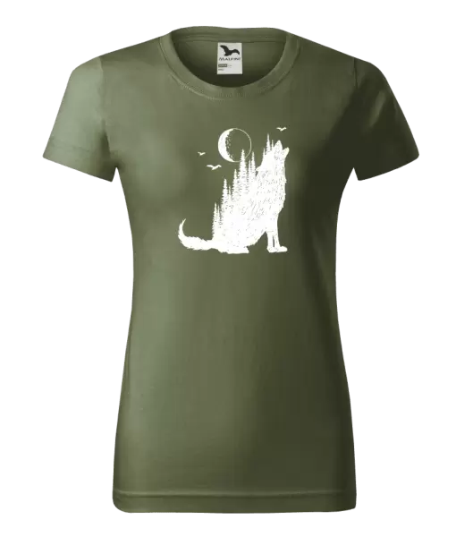 Dámské tričko Vlk v lese