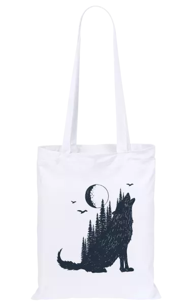 Látková taška Vlk v lese