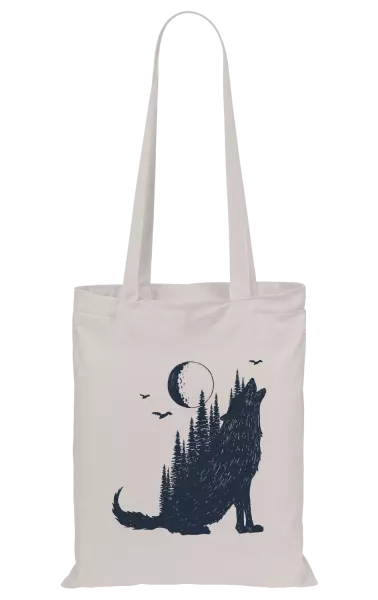 Látková taška Vlk v lese
