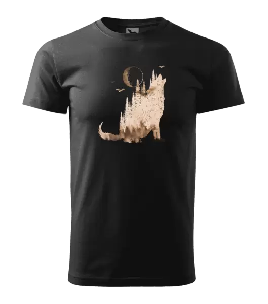 Pánske tričko Vlk v mlhe