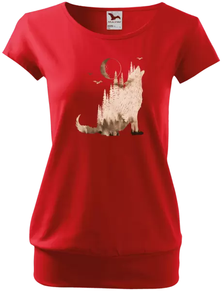 Dámské tričko Vlk v mlze