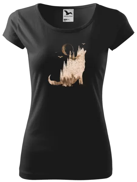 Dámské tričko Vlk v mlze