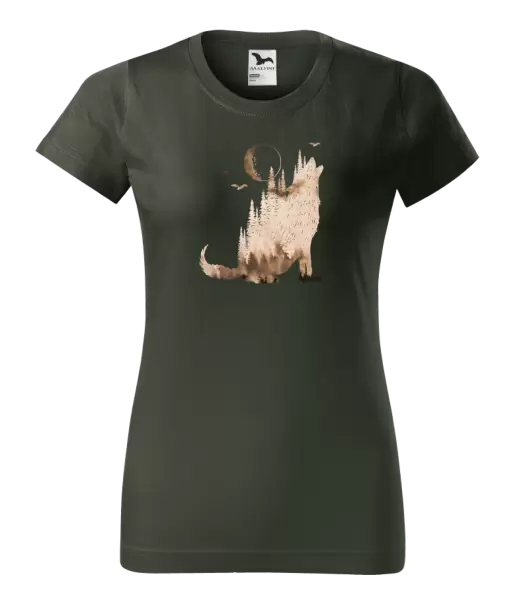 Dámske tričko Vlk v mlhe