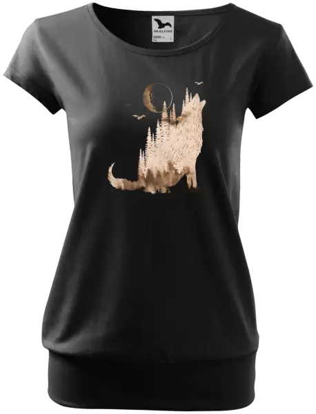 Dámské tričko Vlk v mlze