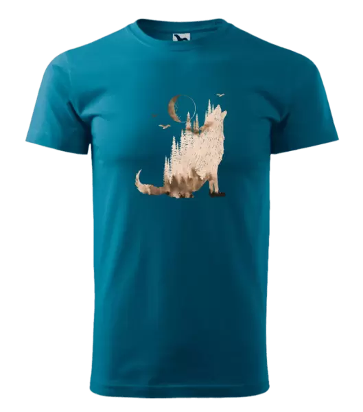 Pánske tričko Vlk v mlhe