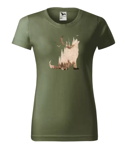 Dámske tričko Vlk v mlhe