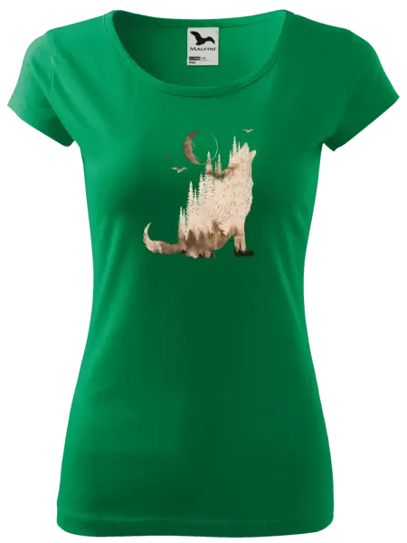 Dámské tričko Vlk v mlze