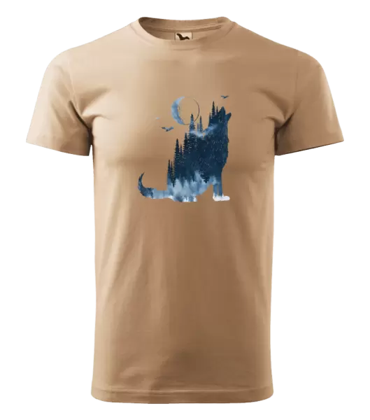 Pánské tričko Vlk v mlze