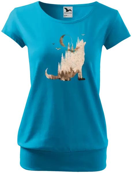 Dámské tričko Vlk v mlze