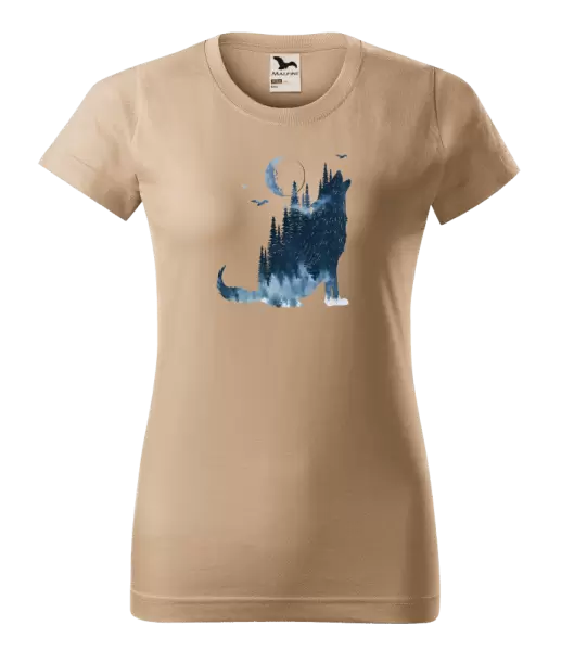 Dámské tričko Vlk v mlze