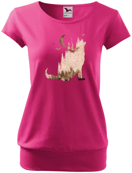 Dámské tričko Vlk v mlze