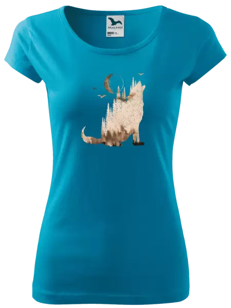 Dámské tričko Vlk v mlze