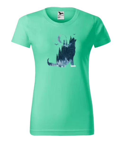 Dámské tričko Vlk v mlze