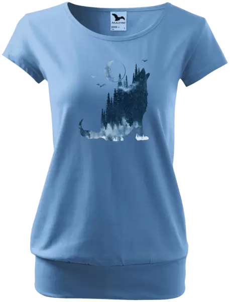 Dámské tričko Vlk v mlze