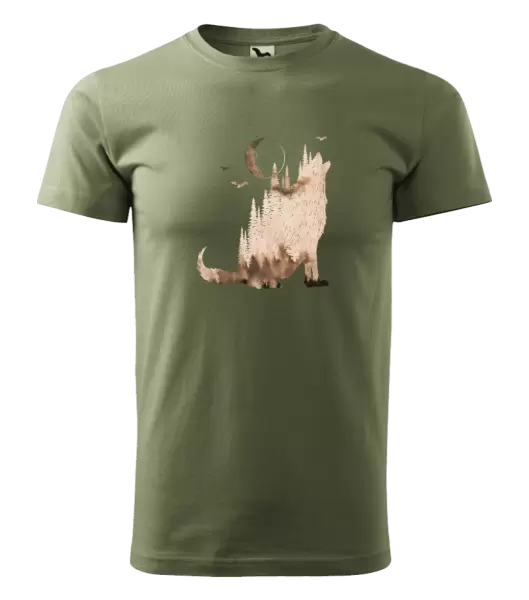 Pánske tričko Vlk v mlhe