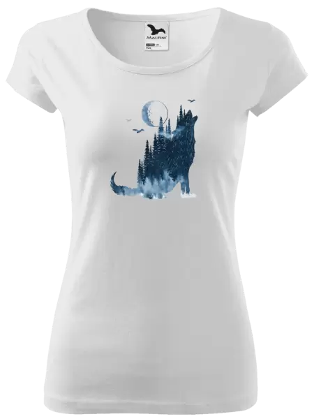 Dámské tričko Vlk v mlze