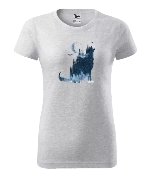 Dámské tričko Vlk v mlze