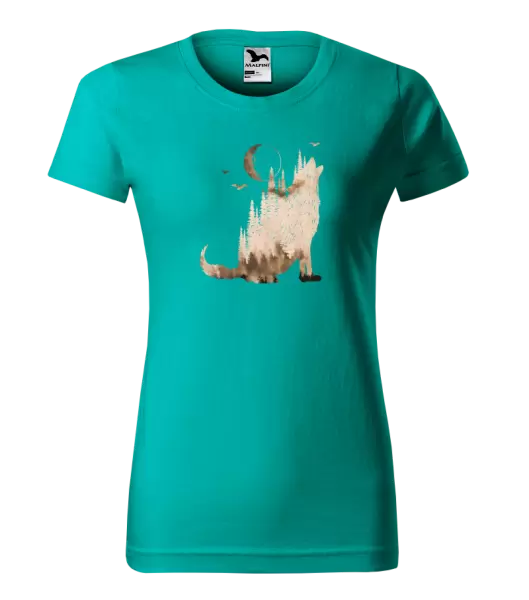 Dámské tričko Vlk v mlze