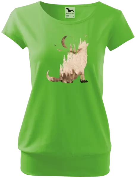 Dámské tričko Vlk v mlze