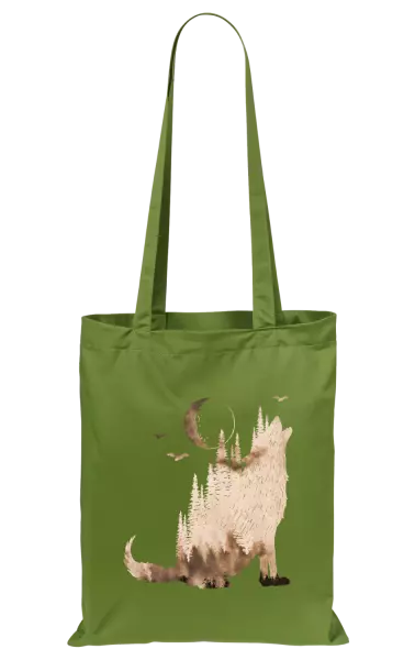 Látková taška Vlk v mlhe