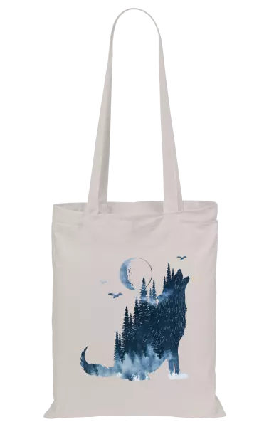 Látková taška Vlk v mlhe