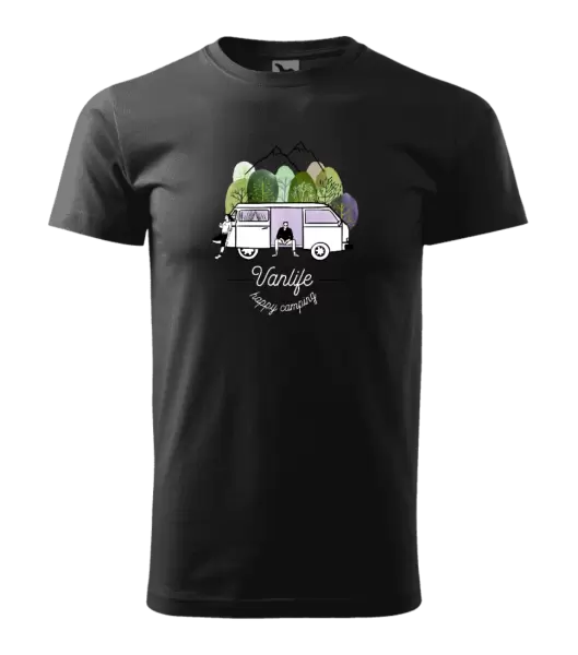 Pánské tričko Vanlife happy camping