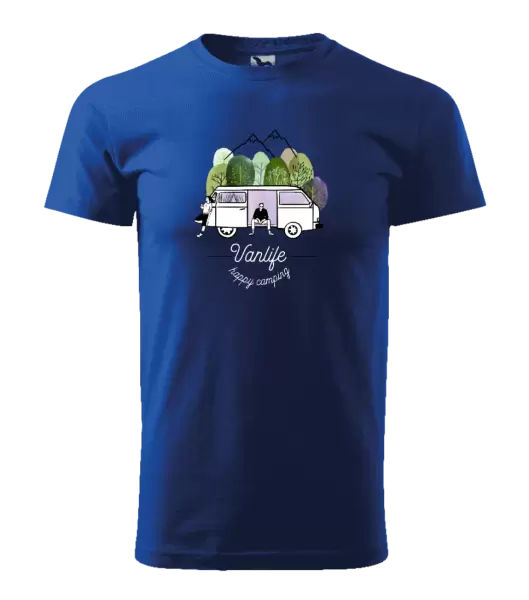 Pánské tričko Vanlife happy camping