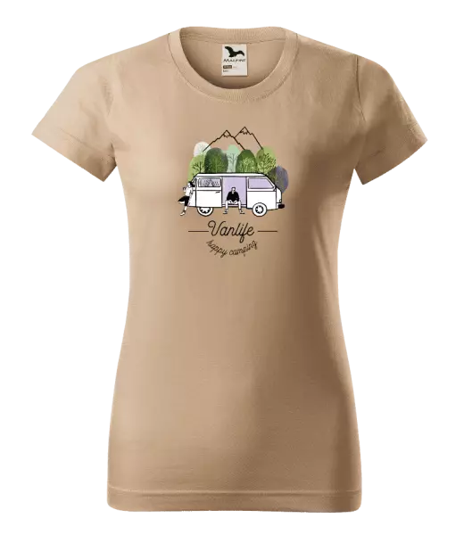 Dámské tričko Vanlife happy camping