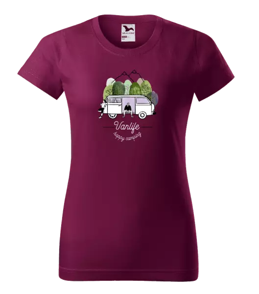 Dámské tričko Vanlife happy camping