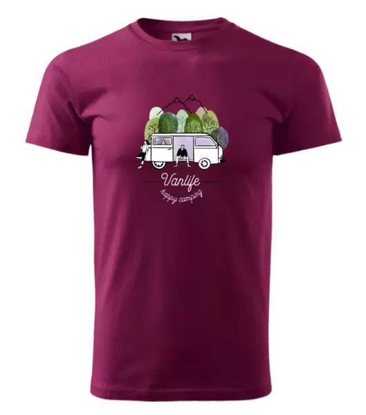 Pánské tričko Vanlife happy camping