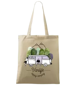 Látková taška Vanlife happy camping