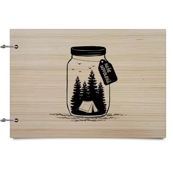 Dřevěné album se sponami Lahev dovolená