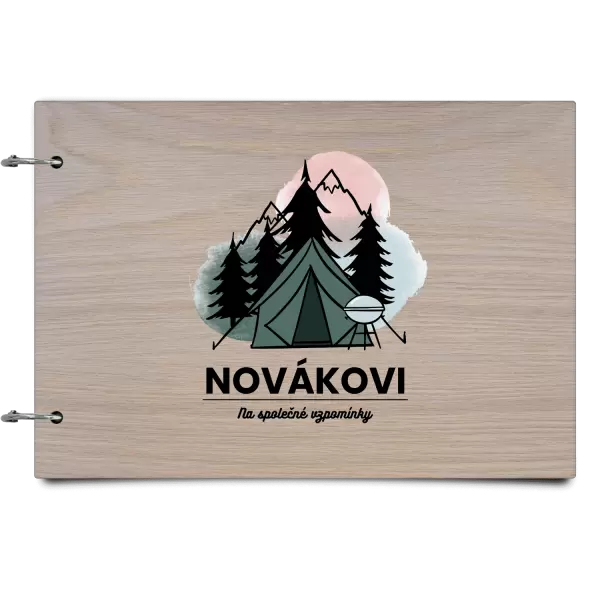 Dřevěné album se sponami Stanování