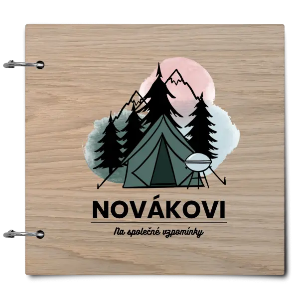Dřevěné album se sponami Stanování