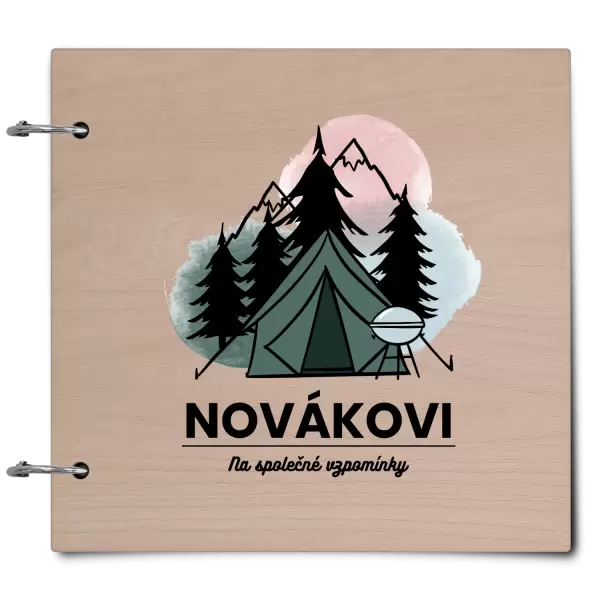 Dřevěné album se sponami Stanování