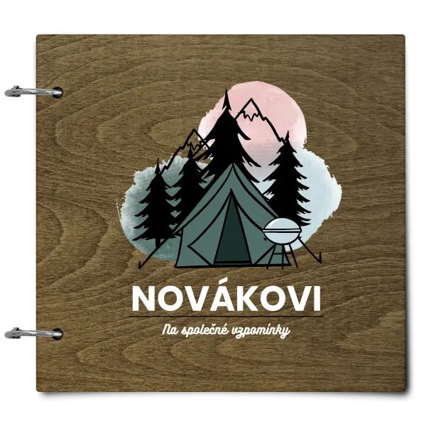 Dřevěné album se sponami Stanování