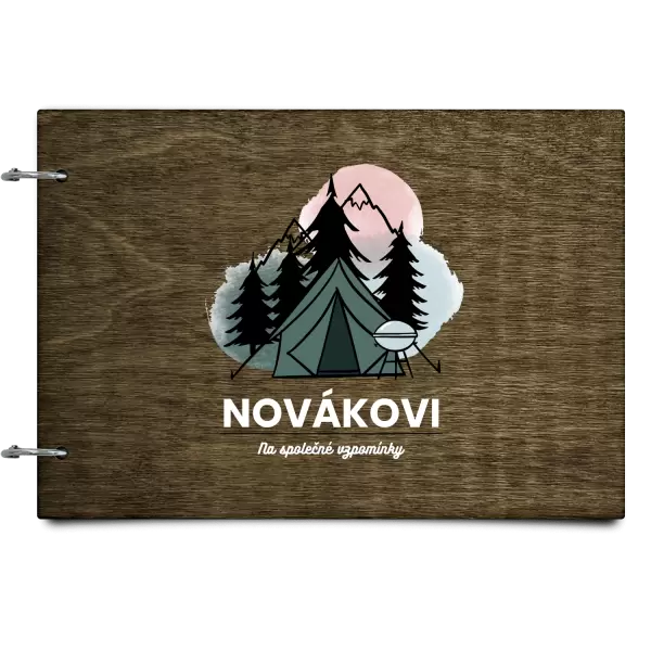 Dřevěné album se sponami Stanování