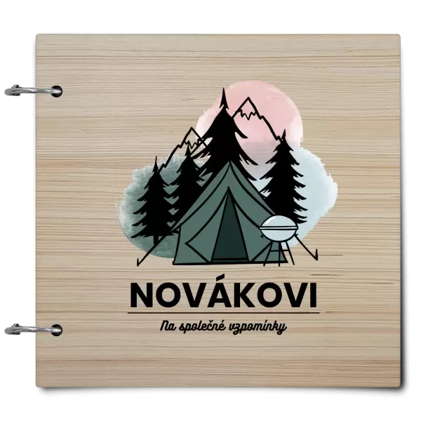 Dřevěné album se sponami Stanování