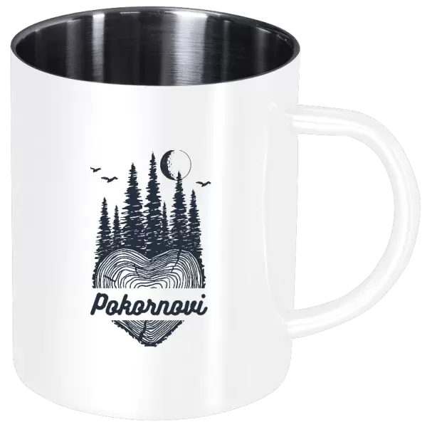 Nerezový hrnček Srdce pařez